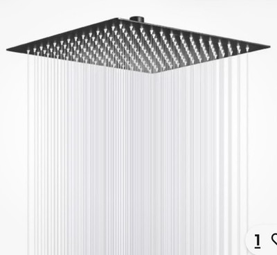 BWE 1-Spray Patterns 10 Wall/Ceiling Mount Square Rain Shower Head, Matte Black