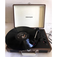 Crosley CR8005dtw Portable Suitcase Record Player Turntable 3-Speed Tested