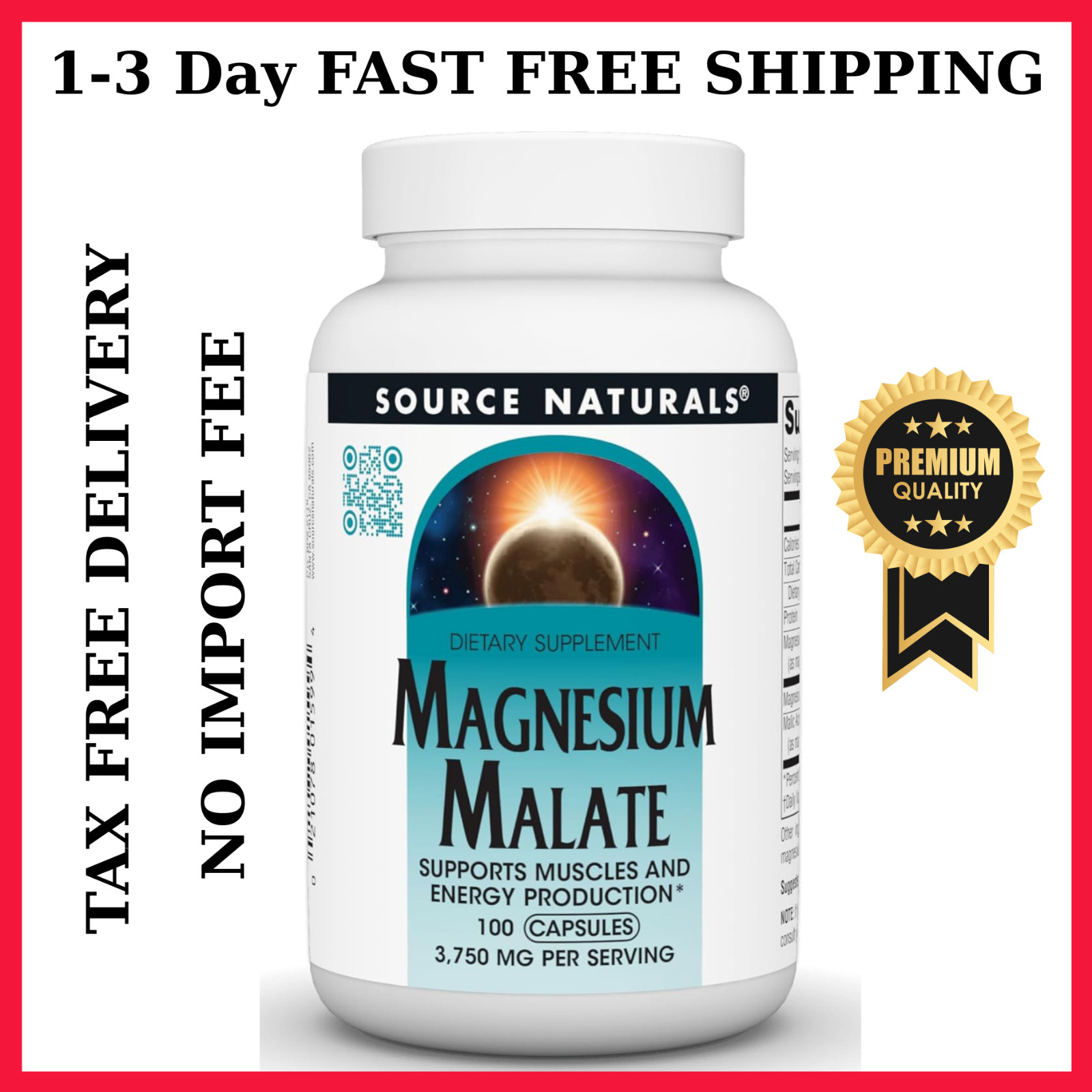 Magnesium Malate 3750 Mg per Serving Essential Magnesium Malic Acid Supplement -