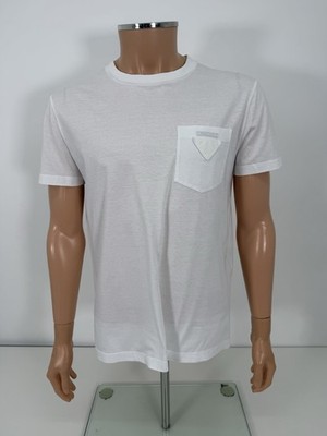 Prada Mens T-Shirts Size L Large White Short Sleeve Top VGC