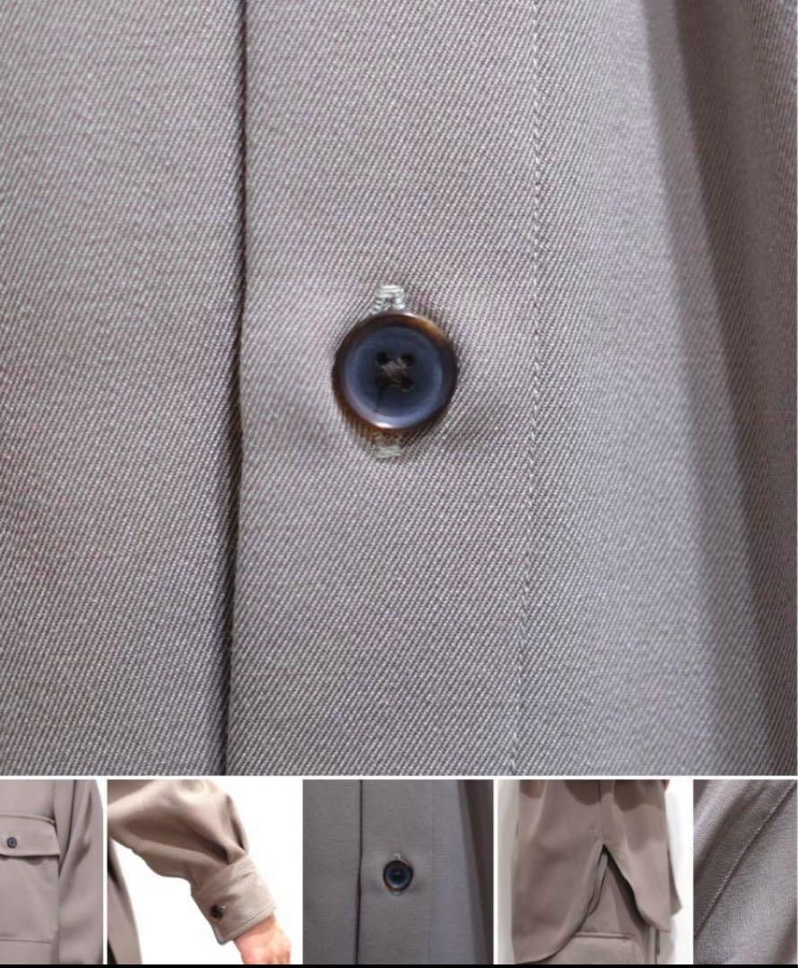 AURALEE Wool Max Gabardine Shirts 3 Gray Beige Oversized AURALEE Wool Max Gabardine Shirts 3 Gray Beige Oversized