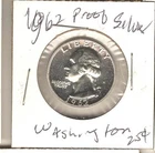 Vintage 90% SILVER 1962 P Washington Proof QUARTER COIN Combine S/H 0.99 N/R