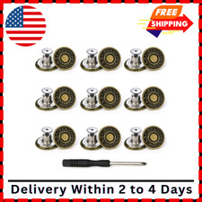 Jeans Buttons Replacement, Instant No Sew Buttons for Pants with Tool,17MM