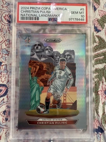 2024 PANINI PRIZM COPA AMERICA NATIONAL LANDMARKS #5 CHRISTIAN PULISIC PSA 10
