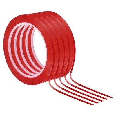 Weißwandband 2mm x 66m, 5er Pack, Rot, für DIY Kunst, Grafik Chart Markierung