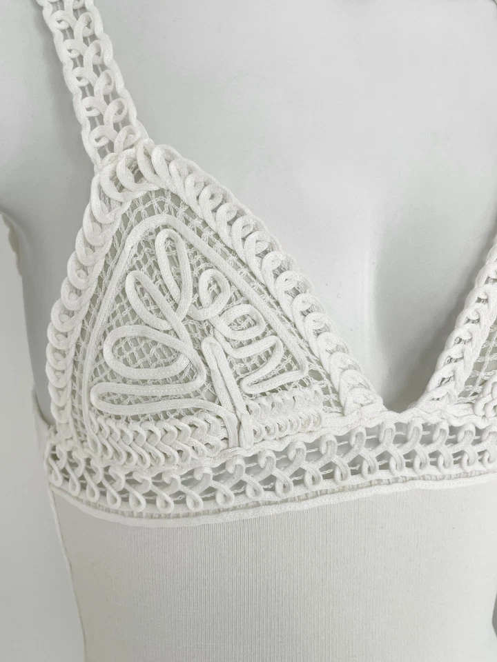 Blusa Valentino Roma vintage de encaje blanco en blanco - Talla 42IT (S-M) Foto 4 de 4