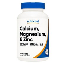 Calcium Magnesium Tablets 180 Count 1000 Mg/400 Mg 0.33 per thousand milligrams