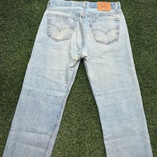 Vintage 90s Levis 501 Jeans Mens 34x30 (Fits 32x30) Light Wash Denim USA READ