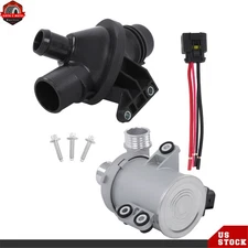 Electric Engine Water Pump For BMW 328i 528i 530xi 525xi X3 X5 w/ Thermostat Kit
