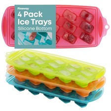 Fineway Silicone Ice Cube Trays Set of 4 Easy Release