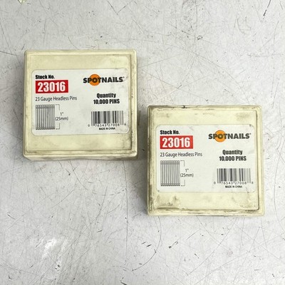SPOTNAILS (2 PACK, 10,000 EACH) Headless Pin Nails 23 Gauge 1'' Galv 23016