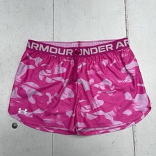 Under Armour Pink Printed Unlined Drawstring Athletic Shorts Youth Girls Size XL
