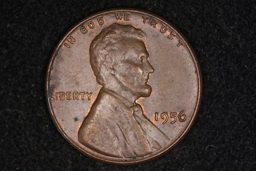 1956 Lincoln Cent With Large Die Crack On Head