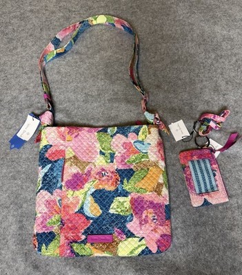 Vera Bradley Superbloom Hadley Hipster Cross Body Floral Purse + Zip ID Case NWT