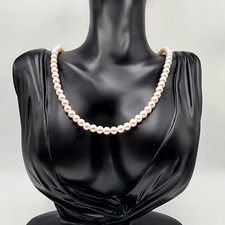 Faux Pearl Necklace White 18 Inch Classic Single Strand Round Beaded Elegant