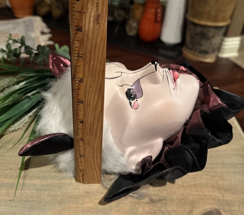 Brinn Mardi Gras Mask Porcelain Wall Art Hanging Jester Cat - Picture 7 of 7