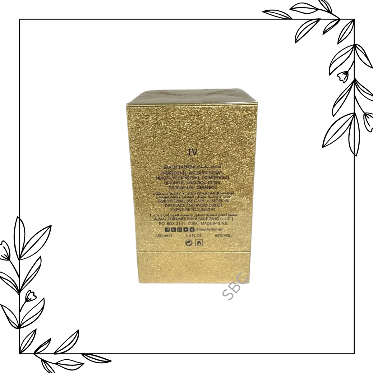 Ajmal IV Gold by Ajmal 3.4 oz-100 ml EDP Spray Unisex New, Sealed