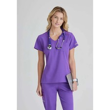 SKECHERS WOMEN SCRUB TOP ONE POCKET IN ROYAL LILAC IN ALL SIZES SKT147, NWT