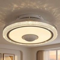Deckenventilator Deckenlampe LüFter Kristall Fernbedienung Timer CCT LED D 50 Cm