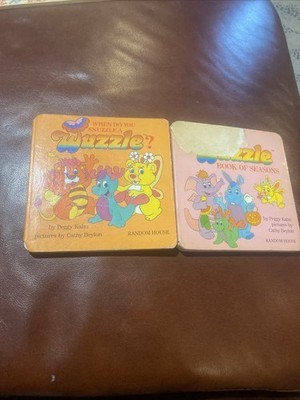 2 Vintage Wuzzle Board Books 1985 Book Of Seasons When Do You Snuzzle A Wuzzle