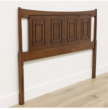 Broyhill Sculptra Mid-Century Modern Walnut Full Size Headboard, 1960s