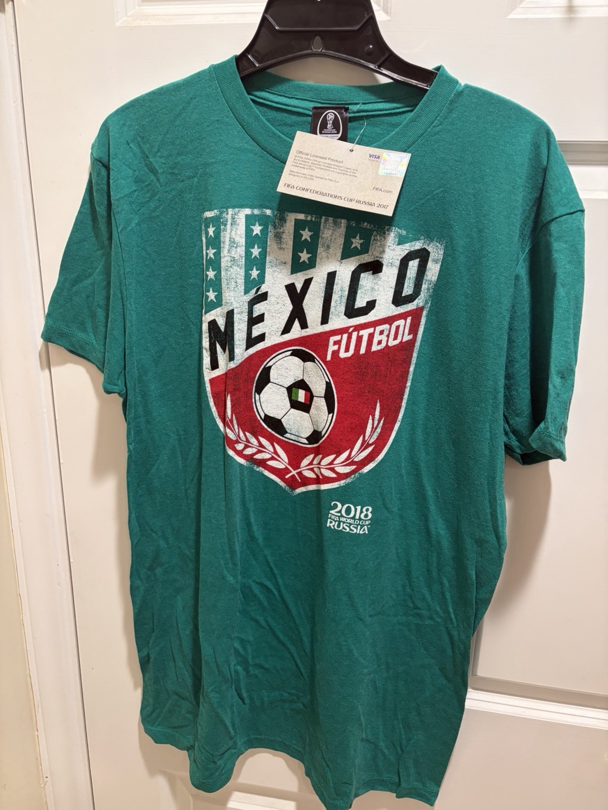 Mexico Futbol 2018 FIFA World Cup Russia Men’s Green Shirt Size Medium