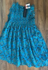 NWT French Connection Youth Girls Cotton Smocked Ruffleneck Lined Dress MEDIUM