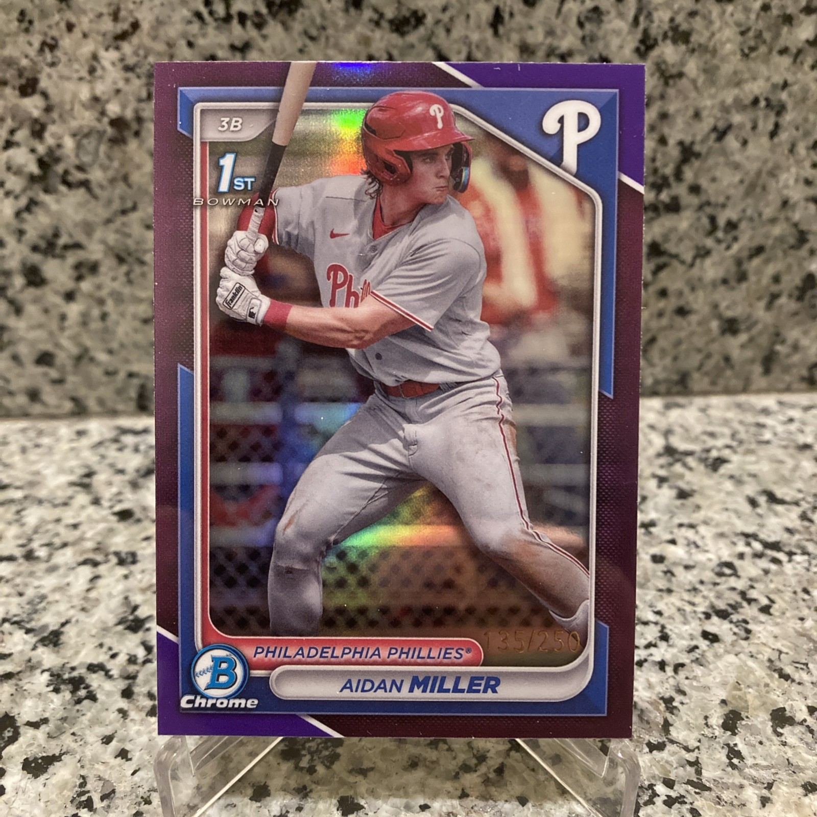 2024 Bowman Chrome Prospects Aidan Miller Purple Refractor /250 1st BCP-27