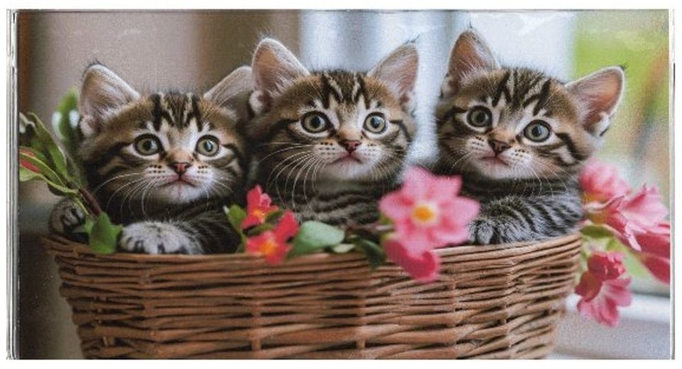 Kitty Cat Design Checkbook Cover with 50 Page Transaction Register Bank Book