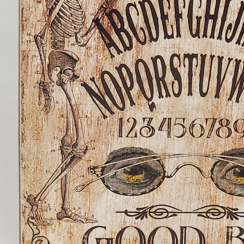 8"X 6" Halloween Wall Plaque/Shelf Sitter Ouija Board Skeletons, Skull, Snakes - Picture 7 of 10