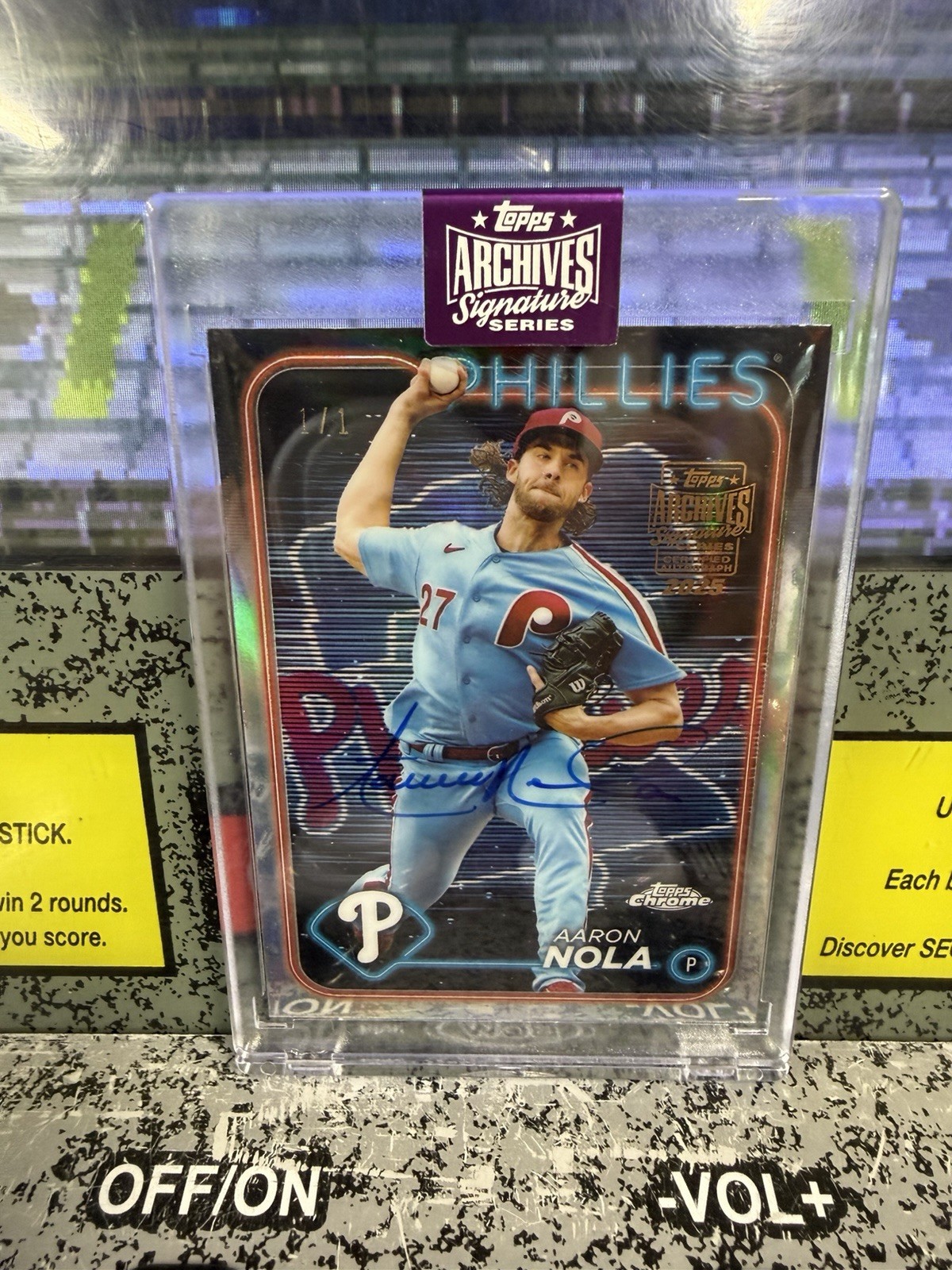 2025 Topps Archives Signature Series Aaron Nola 2024 Topps 1/1 Topps Sealed Auto view 6