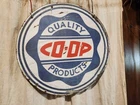 VINTAGE ORIGINAL ANTIQUE GAS OIL GENERAL STORE PORCELAIN SIGN CO-OP