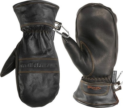 Wells Lamont Men's Black HydraHyde Leather Winter Mittens, Waterproof Insert