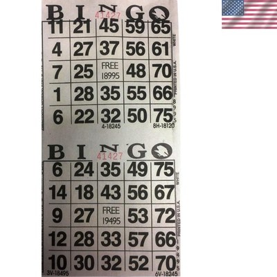 3000 Paper Bingo Cards-2 Cards per sheet-1500 Sheets [Choose Color Below]