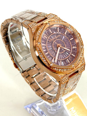 MICHAEL KORS MK6992 Lennox Womens Rose Gold-Tone Crystal Pave