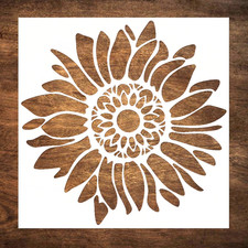 12X12 Inch Boho Sunflower Stencil for Painting on Wood, Canvas, Paper, Fabric an