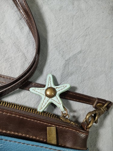 Chala Mini Crossbody Bag Pleather Convertible OCTOPUS Blue Lightly Used 2 Straps - Picture 8 of 15