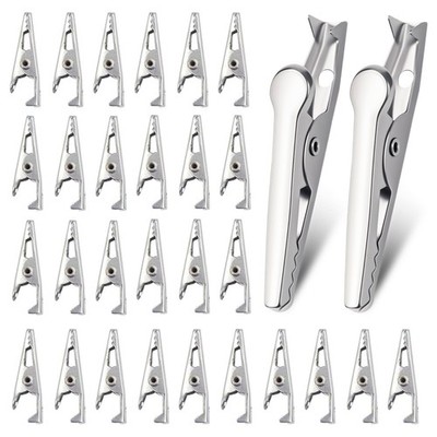 AVERZELLA 100 Pack Mini Alligator Clips, 35mm Small Metal Clips for Electrica...