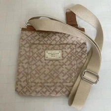 Tommy Hilfiger Tan Patterned Crossbody Bag