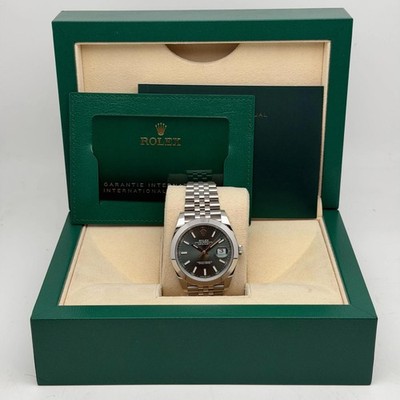 Rolex Datejust 41mm 126300 Steel Mint Green Dial Automatic Jubilee Watch