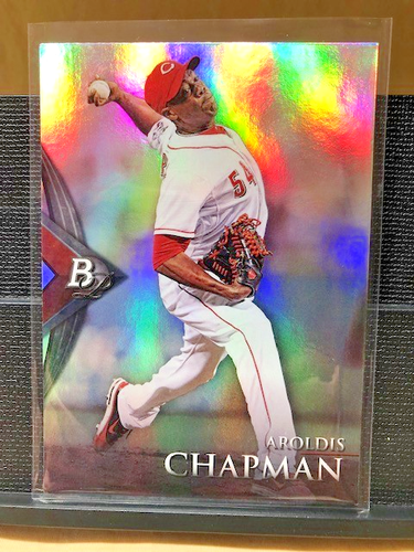 2014 Bowman Platinum Baseball-Rainbow Foil, Aroldis Chapman, Cincinnati-Card #63 - Foto 7 di 14