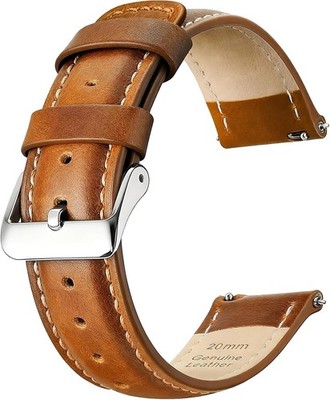 Genuine Leather Strap Compatible with 18mm 20mm Watches Quick Release