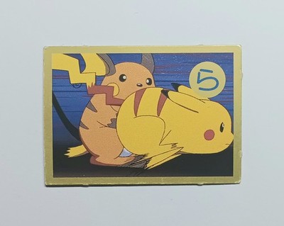 Vintage 1999 Pokémon Pikachu & Raichu Japanese Karuta Gold Border Grab Card