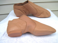 Capezio Leather Adult Stretch Jazz Slip On Shoe Mens Size 13 Wide Suntan New