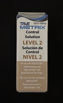 TRUE METRIX Level 2 Control Solution for Glucose Meters   3mL Vial   Exp 08/26+