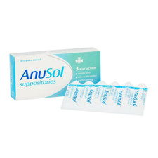 Image of Anal Itching, Hemorrhoids, Piles Treatment 3 Way Action Anusol Suppositories GSL