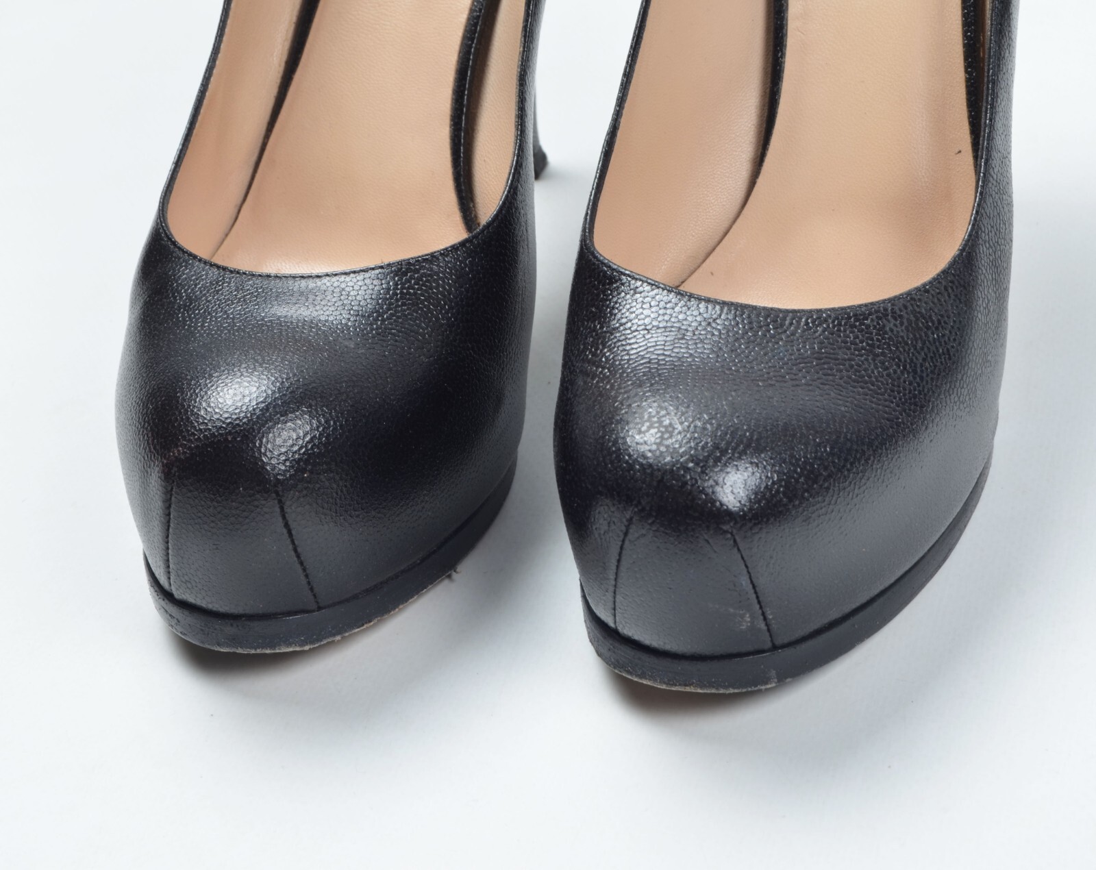 YSL Yves Saint Laurent Tribtoo décolleté plateau in pelle nera con tacco misura 40 1 2