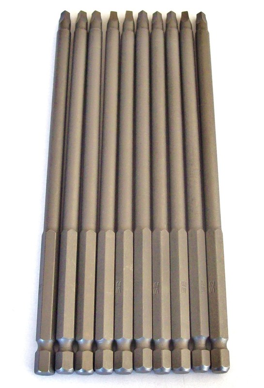 10 GOLIATH INDUSTRIAL 6" SQUARE SCREW BITS #2 ROBERTSON SB6S2 DRIVER DRILL