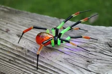 Red Uranium Glass Spider Uranium Vaseline Glass Figurine Spider Glass UV Spider