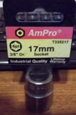 AmPro 3/8" Dr. x 17mm 6pt Socket T335217